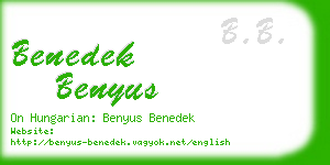 benedek benyus business card